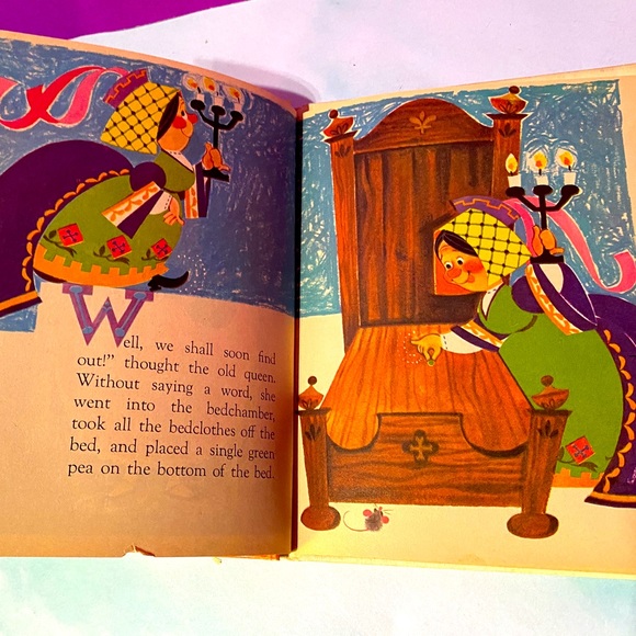 THE PRINCESS AND THE PEA VTG 1965 HARDCOVER BOOK TIP-TOP ELF BOOK FAIRY TALE - Picture 12 of 15